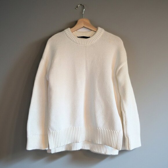 Jenni Kayne Sweaters - Jenni Kayne chunky crewneck cotton sweater in ivory white Size XS NWOT